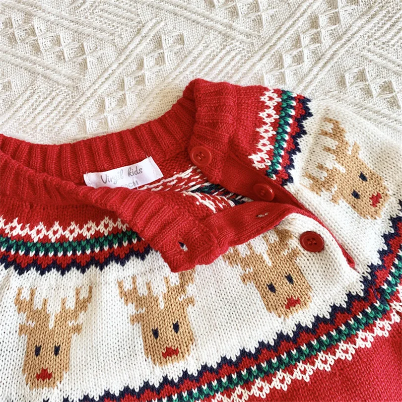 Рождественский детский свитер; свитера для мальчиков с оленем; Хлопковый вязаный свитер для маленьких девочек; кардиган для малышей; детские свитера; кардиган для мальчиков; От 1 до 7 лет