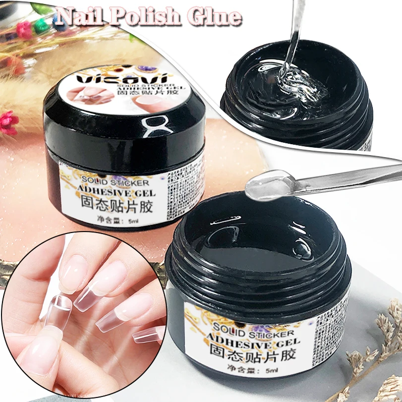 Nail Art Rhinestone Gel Clear UV Adhesive Glue DIY Nails Rhinestones Sticky Gel DIY Shell/Water Ripple Manicure Tools 5ml/Jar nail art set