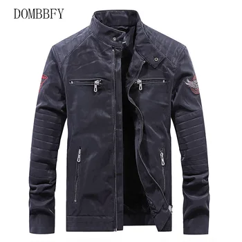 

Nwe Winter Autumn Motorcycle Leather Jacket Men Windbreaker Fashion PU Leather Jackets Male Outwear Warm Fleece Jackets Coats