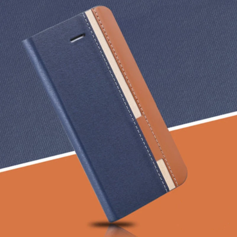 Роскошный чехол-книжка из искусственной кожи для Alcatel 1X2019 - Цвет: Синий