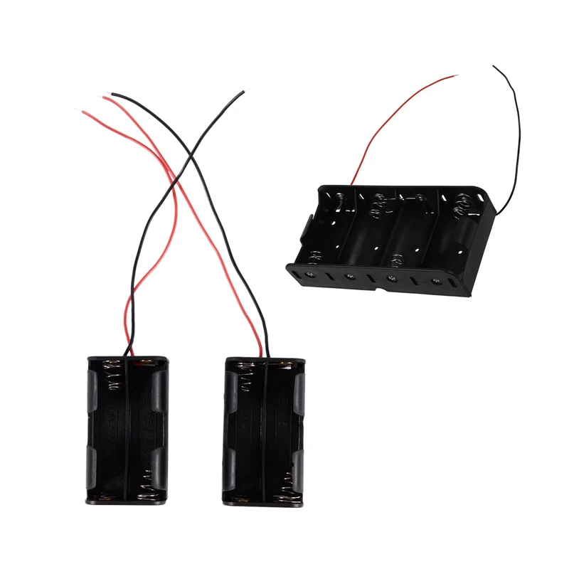 3 Pcs Battery Accessories: 1 4 X 1.5V D Batteries Holder Case &amp 2 AA 6V Wired |