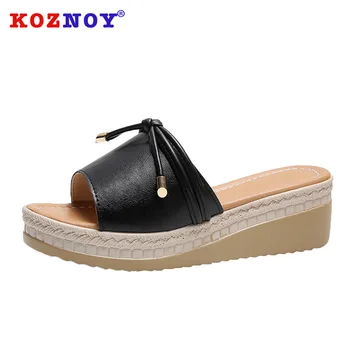 

Fujin Cool Slippers Women Wear Flat Bottomed Breathable High Heels Leisure Butterfly Knot Room Summer Fashion Slippers Women