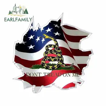 

EARLFAMILY 13cm x 13cm Car Styling Dont Tread On Me Gadsden Flag Vinyl Decal Sticker Car Gun Rights 2nd Amendment Car Stickers