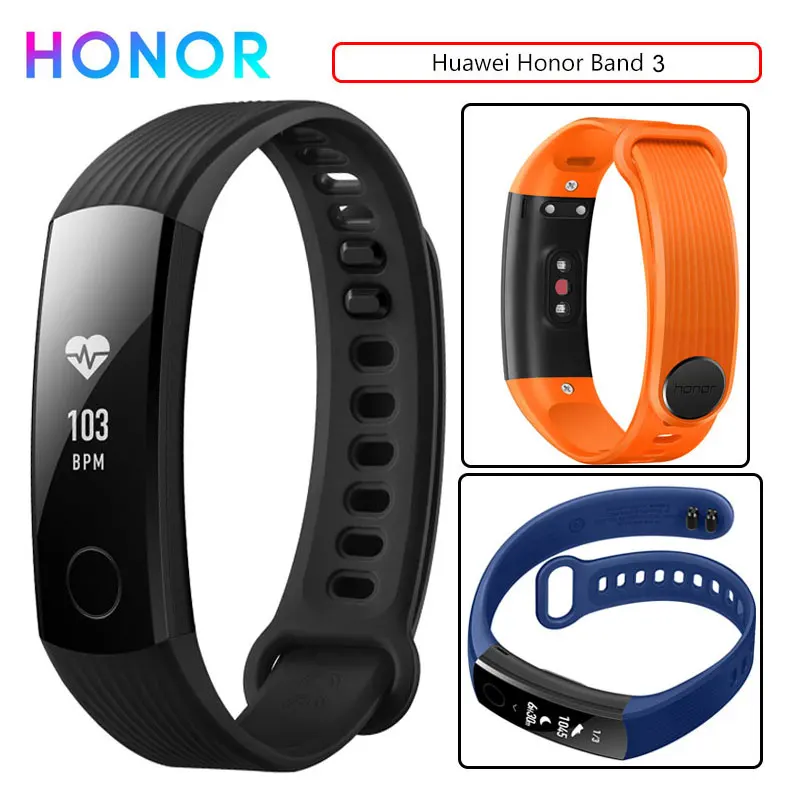 HONOR Band 3 умный Браслет фитнес браслет трекер сна Шагомер активности носимые