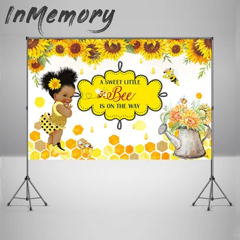 

Sweet Little Bee Photography Background Sunflowers custom Bee Day newborn Prinncess Backdrops Photocall Photo Studio Vinyl