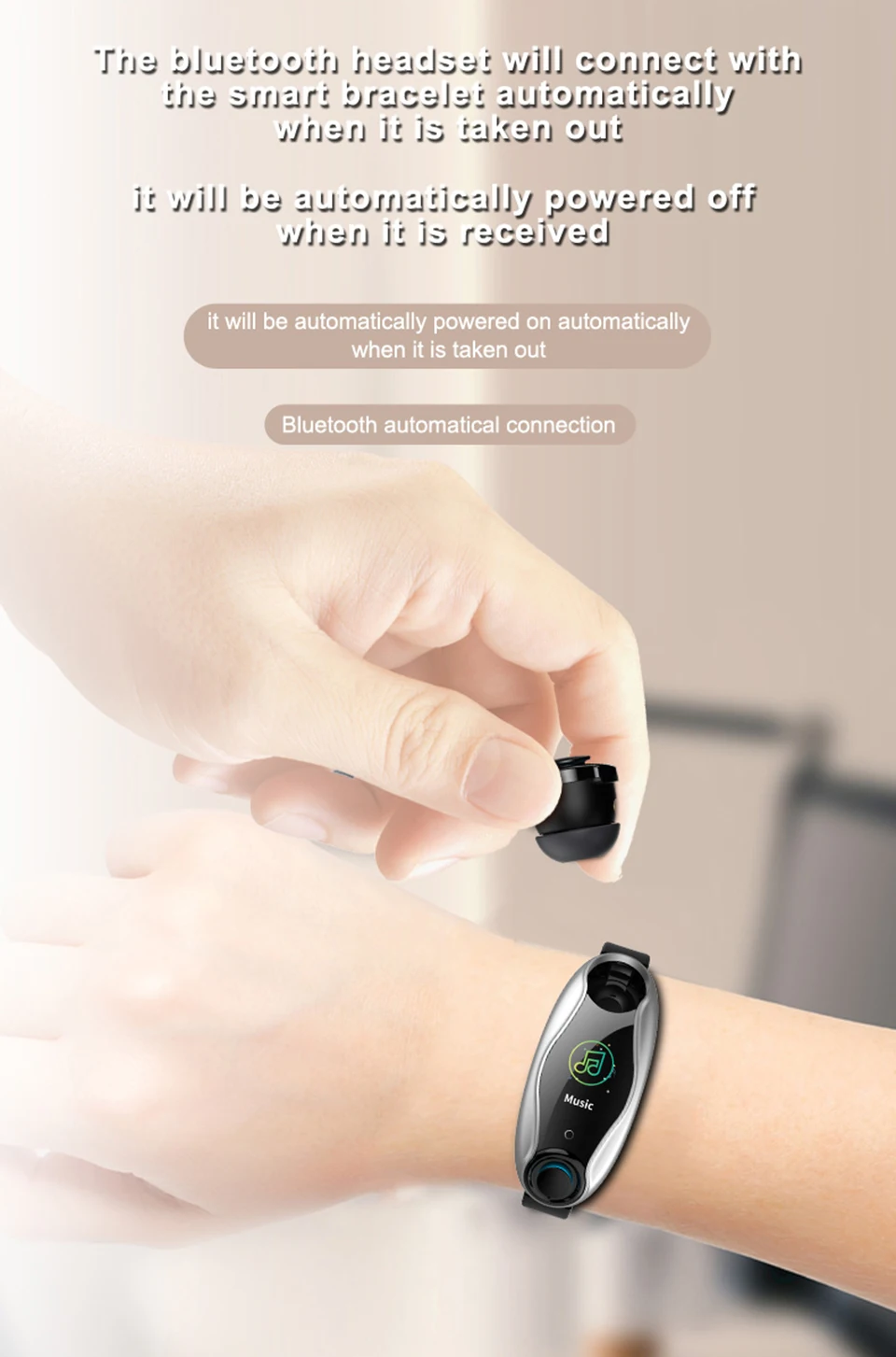 Talk band fitness bracelet Bluetooth 5.0 wireless headset blood pressure watch activity tracker smart wristband talkband PK B5