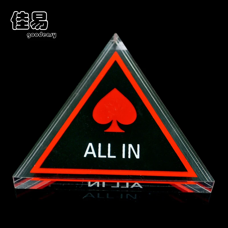 Acrylic Texas Hold'em Poker Chip ALL IN Triangle Poker Card Guard Casino Supply 