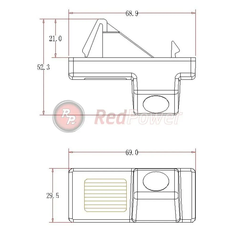 Штатная видеокамера парковки Redpower TOY169P Premium для Toyota Prado 120(запаска снизу