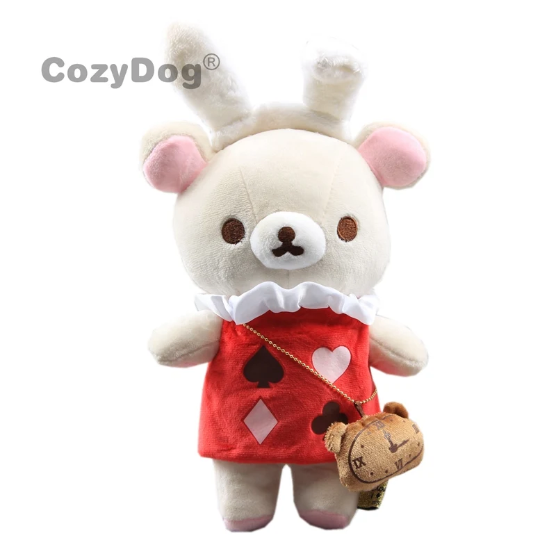 23 см милые Rilakkuma плюшевые игрушки куклы Kawaii милый Медведь Кролик в красном платье мягкие животные игрушки для детей подарок на день рождения