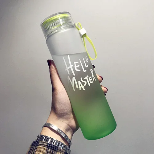 500 мл пластиковая бутылка для воды спортивная переносная веревка детская питьевая утварь наружное прямое герметичное уплотнение для скалолазания - Цвет: Green