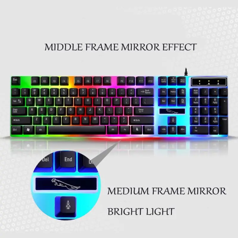 

USB Charging Light Keyboard and Mouse Kit Rainbow LED Gaming Equipment for PS4