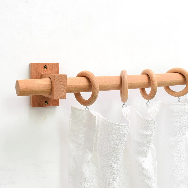 wooden curtain rods