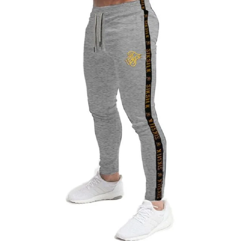 Sik Silk Men's Pants Fitness Skinny Trousers Spring Elastic Bodybuilding Pant Workout Track Bottom Pants Men Joggers Sweatpants black sweatpants