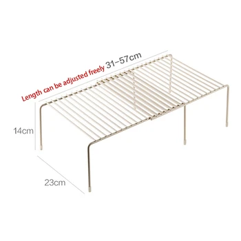 

New Expandable Cabinet Shelf Adjustable Kitchen Countertop Organizer Storage Rack for Dish Cookware Canned Food Mugs Cups Black
