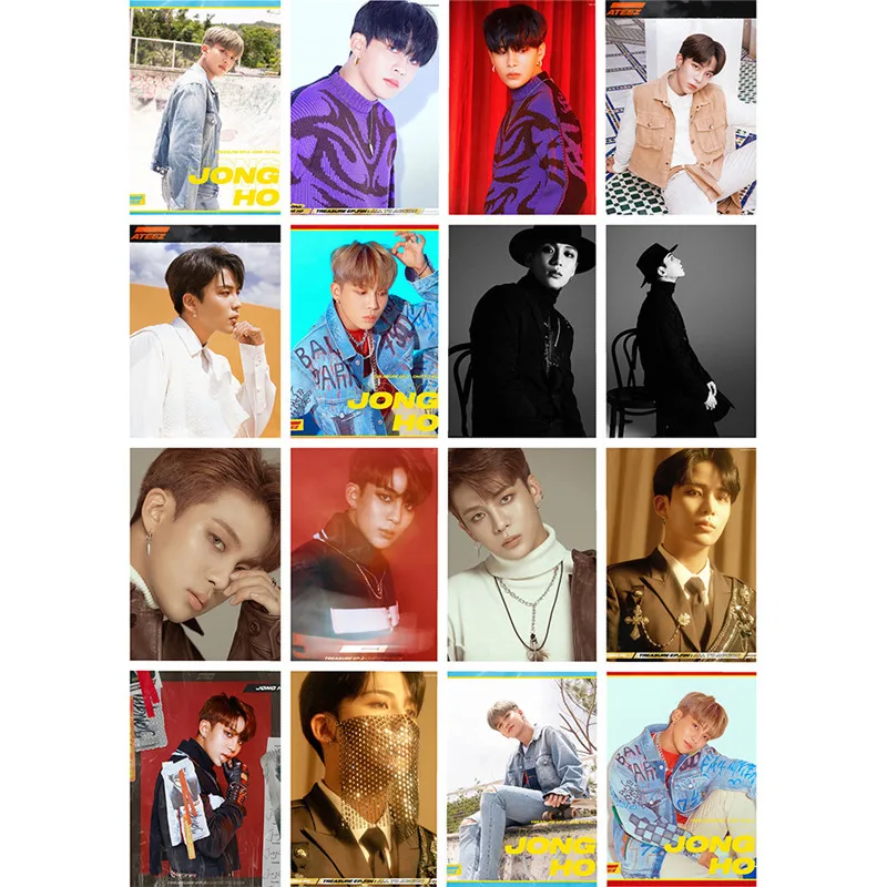 16 шт./компл. KPOP ATEEZ Aurora TREASUREEP FIN ALLTOACTION Wonderland DazzlingLight Фотокнига 52*74 мм LOMO Card - Цвет: 5