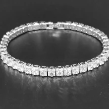 Хип-хоп 5 мм микро паве квадратный Циркон хип-хоп браслет ice out для мужчин и женщин модная популярная теннисная цепочка Ювелирные изделия