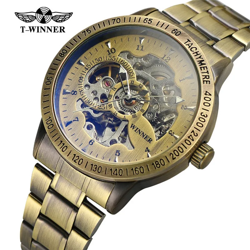 

New Style Winner Europe And America Style Men Fashion Casual Retro Hollow out Automatic Machine Watch