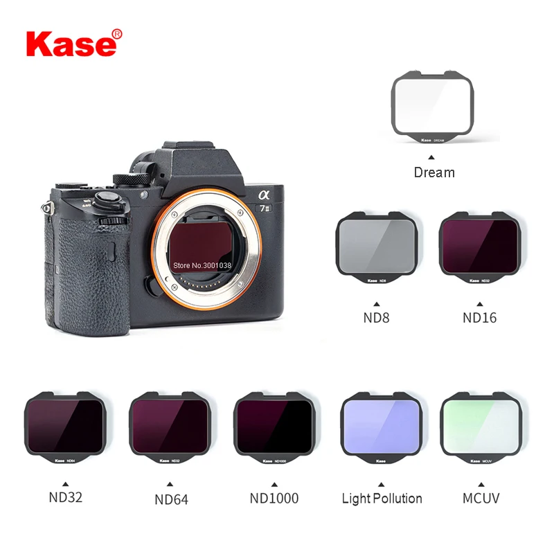 Kase Built-in MCUV / ND / Neutral Night Filter For Sony A7 Series / A7R Series / A7S Series / A9 Series Camera ( Single Filter )