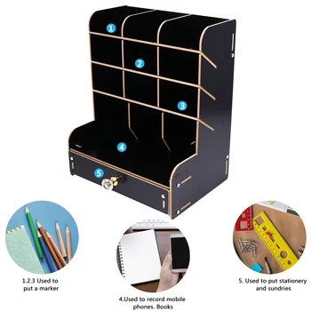 

1Pc Good Pen Holder Storage Box For Home Desktop Office Storage Box Multi-Divided Pen Holder, Office Desktop Storage Rack