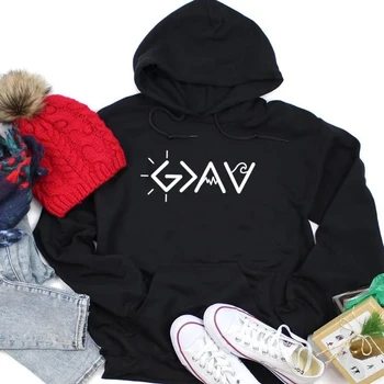 

God Is Greater Than The Highs and Lows Hoodies Women Christian Jesus Faith Pullover Streetwear Tumblr Girl Outwear Dropshipping