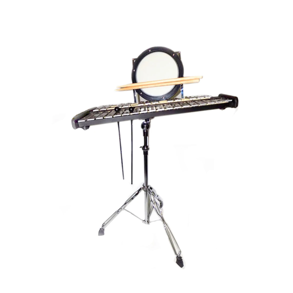 Combo Glockenspiel/practice Drum With Carrier And Stick Percussion