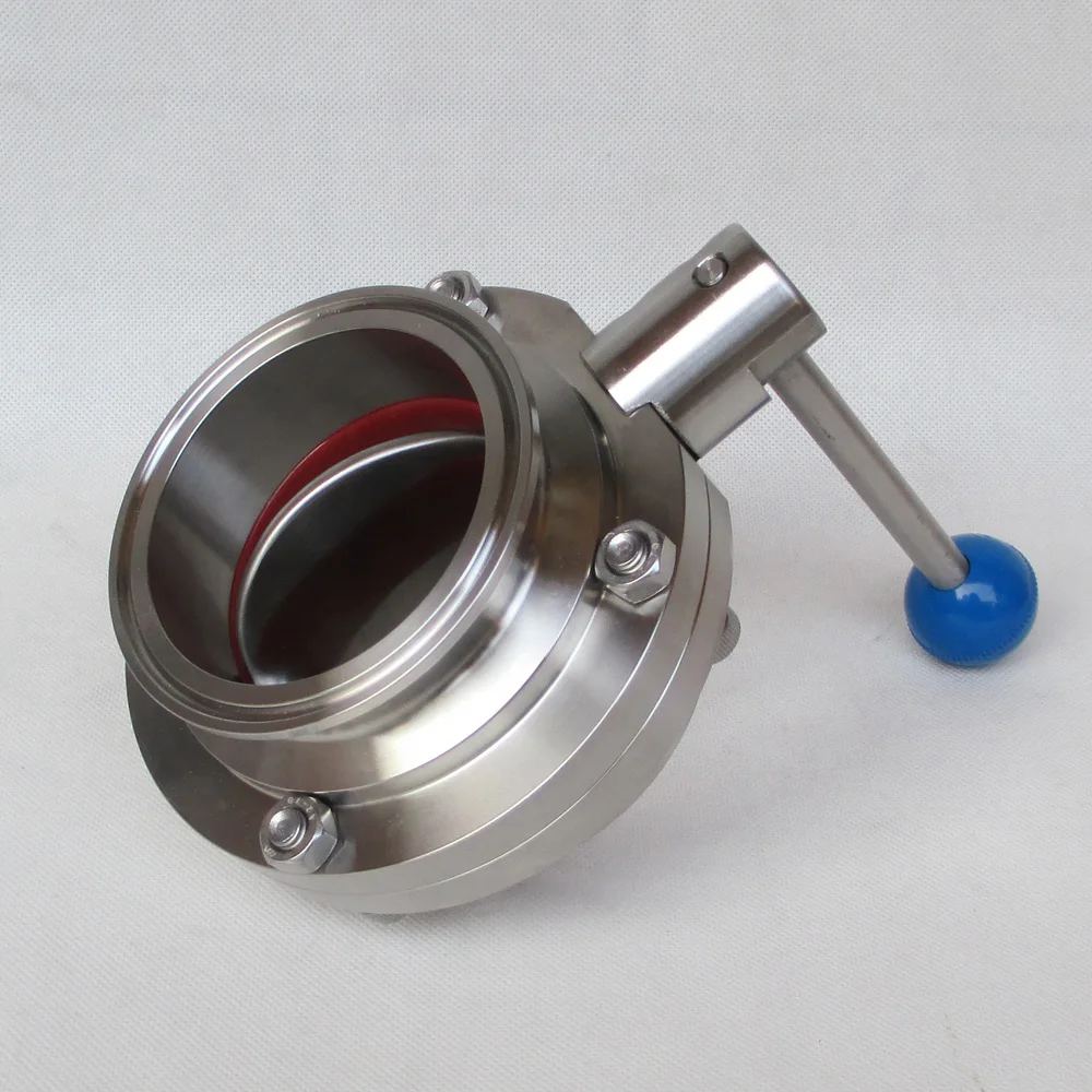 4 ''304 тройной зажим из нержавеющей стали бабочка клапан-ручка