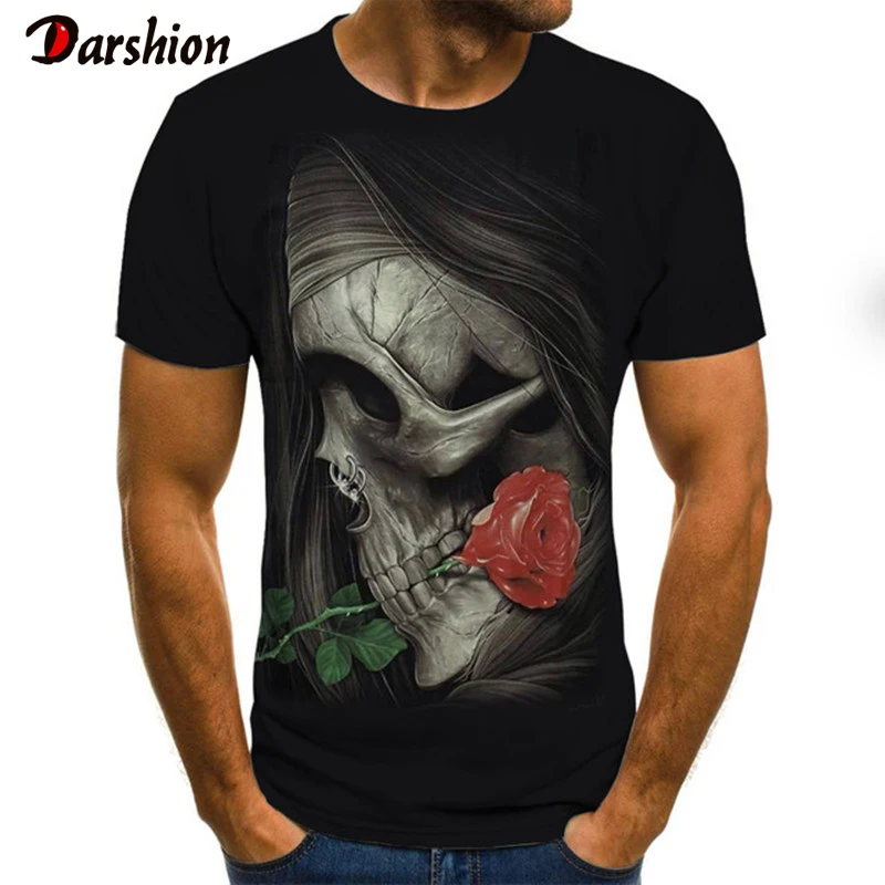 

3D T-shirts Skull Print T-Shirt 3D Funny Halloween Day Pumpkin Face T-shirts Summer Top Homme Hipster T-Shirt