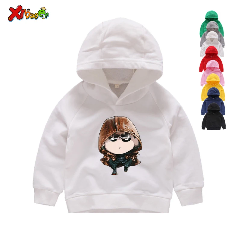 Детские толстовки с капюшоном магазин с фабрики Crayon Shin Chan милый Аниме толстовки для мальчиков/девочек повседневные забавные мужские футболки можно настроить