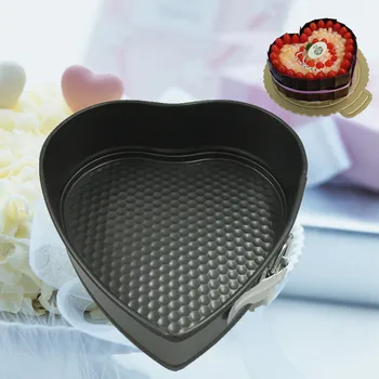 

3PCS Set Square Round Heart Shape Cake Tins Non Stick Baking Bake Trays Pan Removable Bottom Round Shapes Bakeware Pan Ba