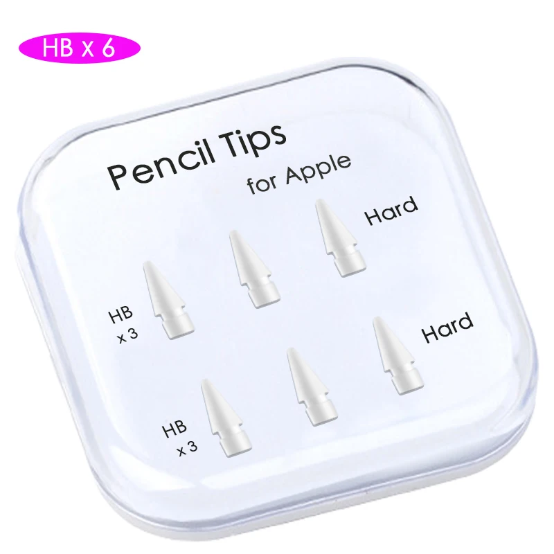 tablet chargers Pencil Tips for Apple Pencil 1st / 2nd Generation, Double-Layered iPad Stylus Nib, Both Soft and Hard, Used for 3 Years - 6 Pack touch screen tablet with pen Tablet Accessories