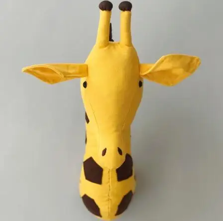 Ins/игрушка в виде головы животного, Настенный декор, жираф, слон, Зебра, Детский Настенный декор, для спальни, детской комнаты, милое украшение для детской комнаты, подвесное украшение - Цвет: Giraffe