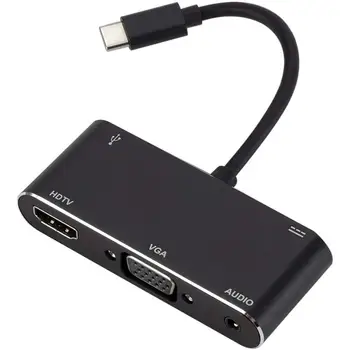 

DishyKooker 5 in 1 USB Type-C to HDMI VGA Audio Adapter Converter