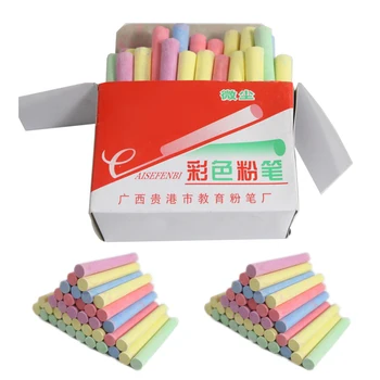

48pcs Mixed Colour White Chalk Sticks Pack Kids Playground School Art Learning VDX99