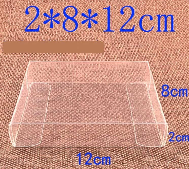 

2x8x12CM PVC Clear Toy Display Box Gift Transparent Dust Packaging Box Wedding Supplies Cosmetic Bottle Boxes