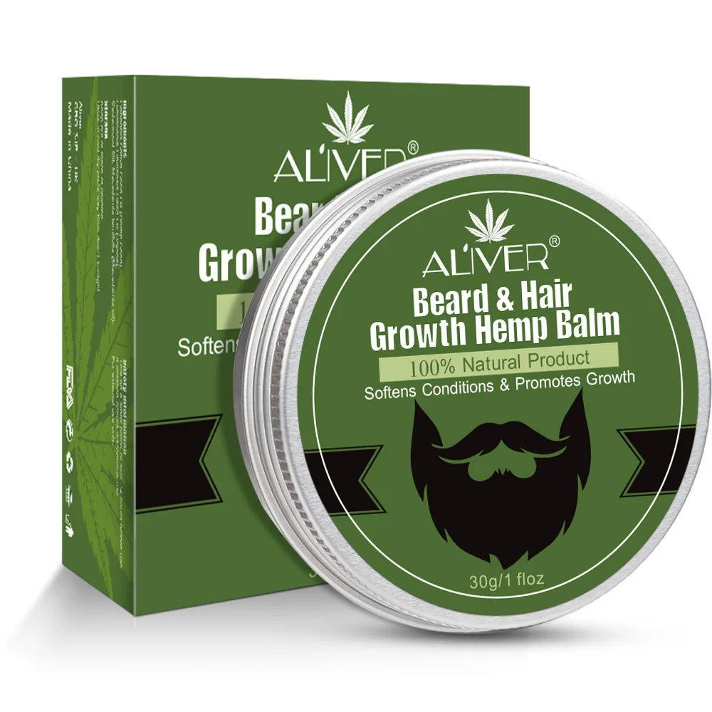 Men Organic Beard Hemp Cbd Oil Balm Moustache Wax Styling Beeswax Moisturizing Smoothing Gentlemen Beard Care Natural Hemp Balm