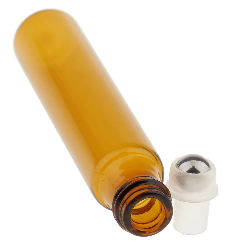 Pack of 6 Lot Steel Ball 10ml Mini Refillable Empty Glass Roll On Bottles for Travel Essential Oils Perfume Cosmetic