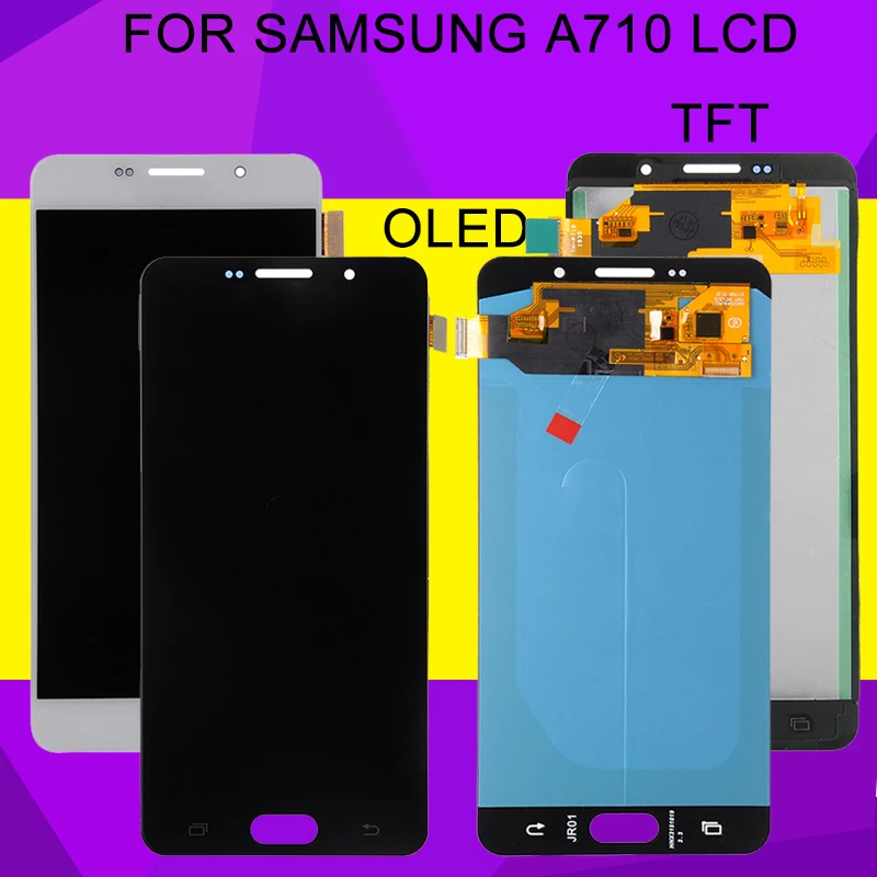 HH Новый A7 2016 ЖК дисплей для Samsung Galaxy A710 Lcd A7100 A710M A710F Дисплей Сенсорный экран