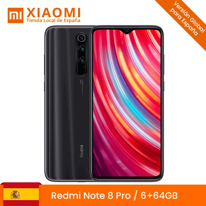 Смартфон Xiaomi Redmi Note 8 Pro с глобальной версией, 6 ГБ, 64 ГБ, четырехъядерный процессор MTK Helio G90T, четыре ядра, аккумулятор 6,53 дюйма, 4500 мА/ч, NFC