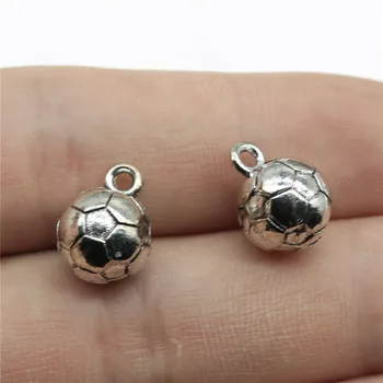 

WYSIWYG 3pcs 13x10mm 3D Soccer Charm Pendants For Jewelry Making Antique Silver Color Soccer Ball Pendants Charm Soccer Ball
