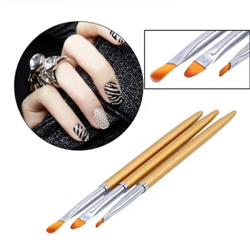 

3pcs High Quality Manicure Tools Nail Art Metal Handle Acrylic UV Gel Extension Builder Petal Flower Painting Drawing Brush