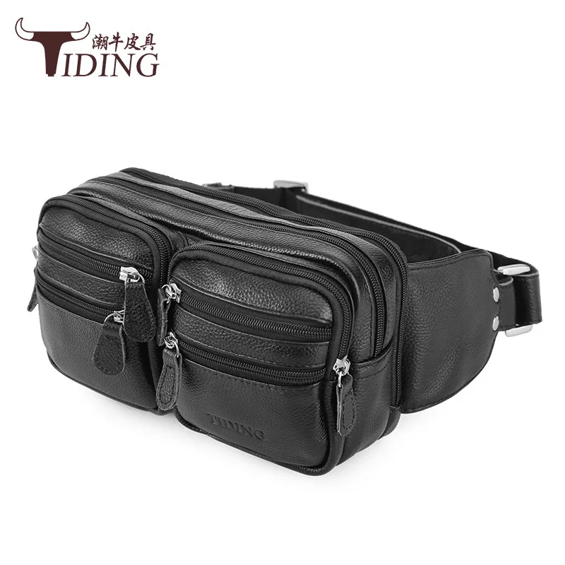 

Tiding New Style Men Genuine Leather Outdoor Casual Wallet Multi-functional Cash Storage Closed-toe Layer Litchi Grain Leather C