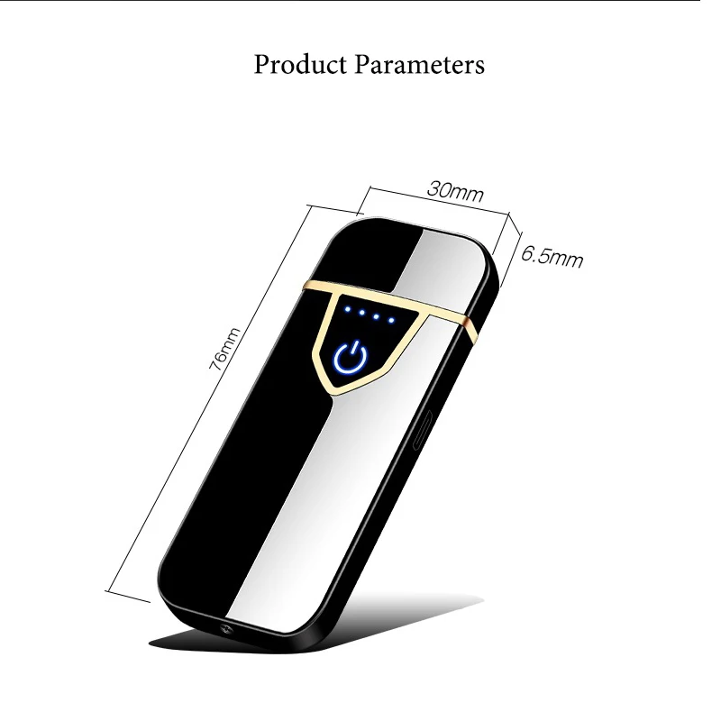 Новинка USB зажигалки для сигарет ультратонкая металлическая Сенсорная