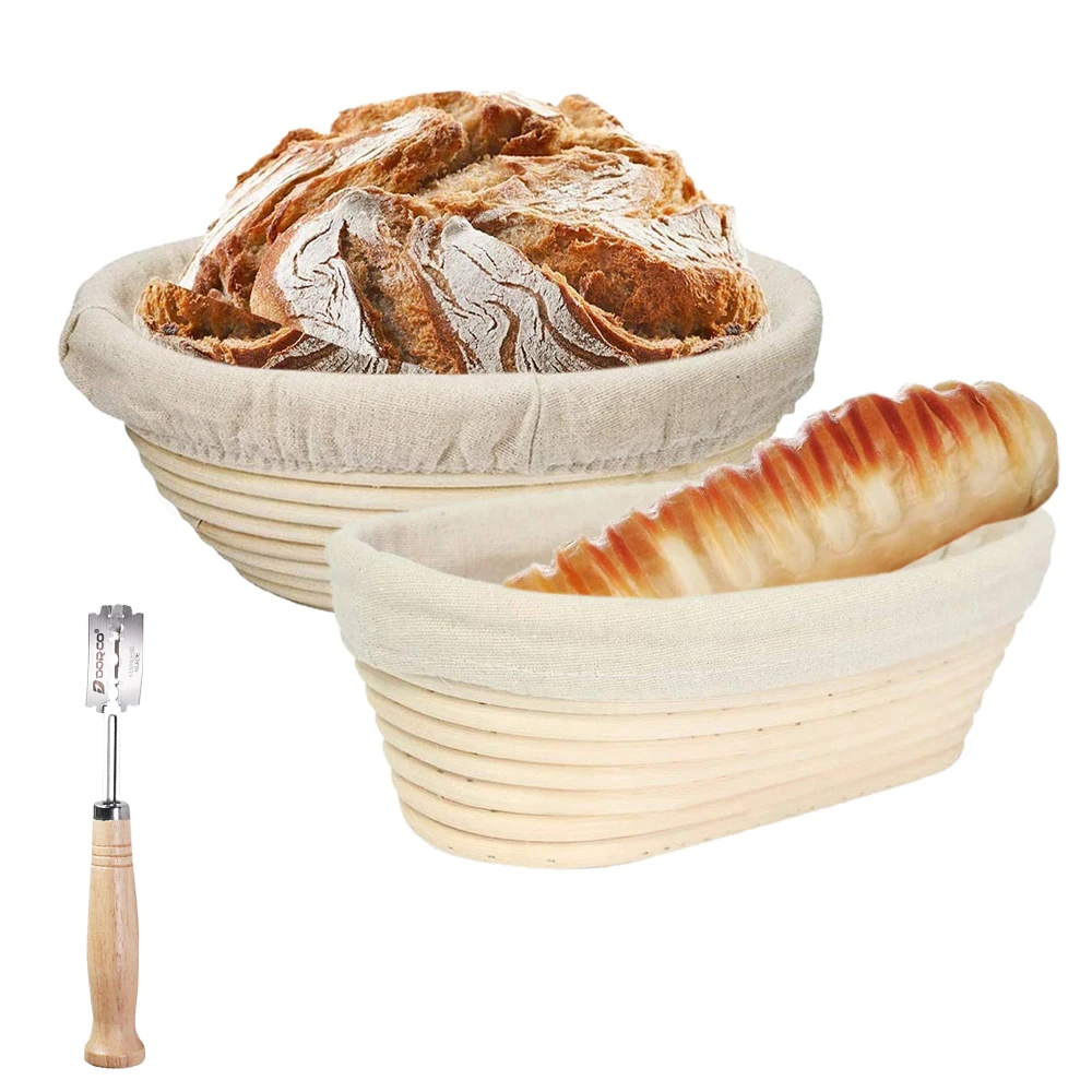 Ферментация хлеба корзина из ротанга для пробивки теста багета Banneton Brotform корзины