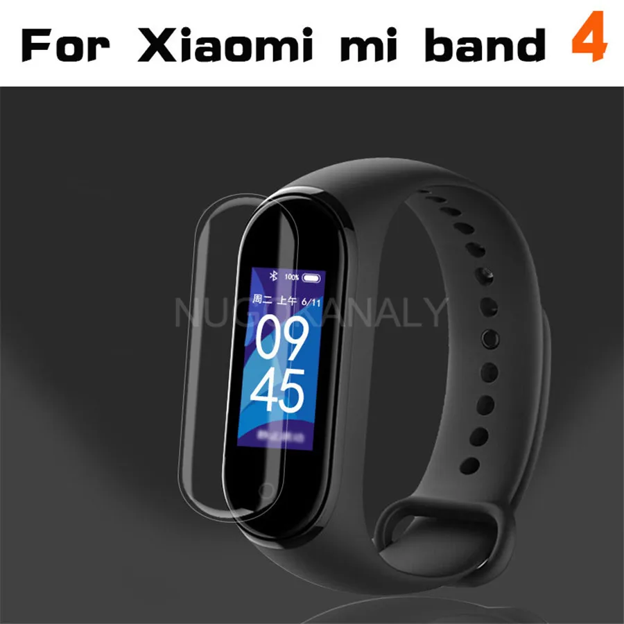 2 шт. Защитная пленка для Xiaomi Mi Band 4 3 2 умный Браслет на весь экран защитная Гидрогелевая пленка не закаленное стекло
