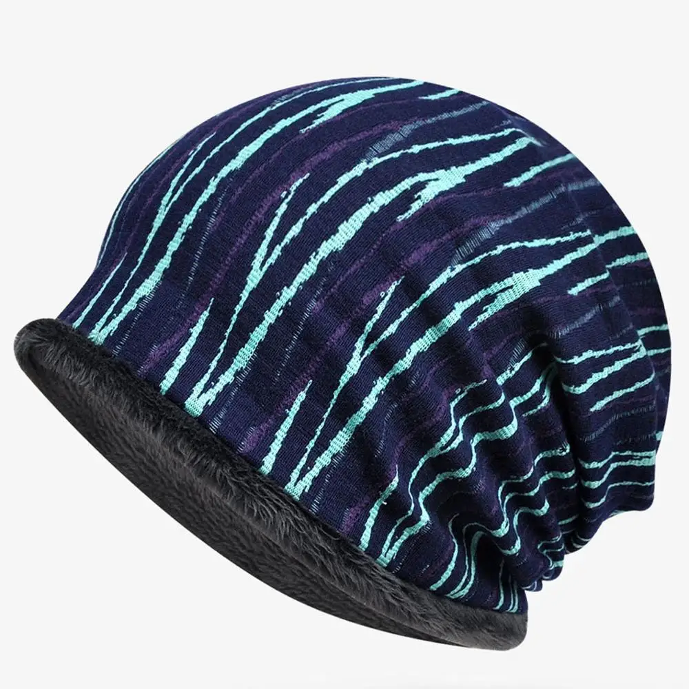 Шапка шейный платок жаккард плюс бархат Skullies шапочки для мужчин женщин Осень Зима Открытый ветрозащитный Теплый