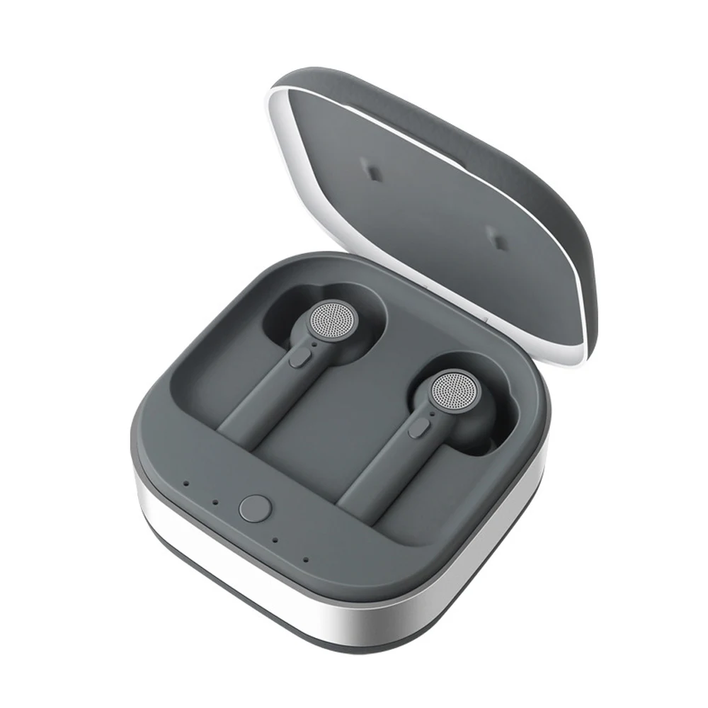 Новинка D012 TWS 5,0 Bluetooth наушники Macaron мини беспроводные Bluetooth наушники мини спортивные наушники портативные деловые наушники - Цвет: gray