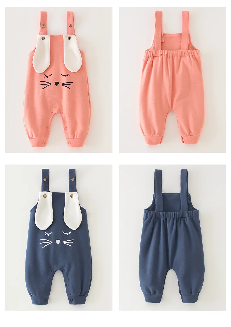 Комбинезоны для малышей весенне-осенняя рубашка для мальчиков и девочек, цельная одежда для ползания из чистого хлопка длинные штаны с рисунком