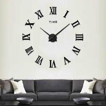 

37 inchi 3D Acrylic Mirror Wall Clock Diy Quartz Watch Still Life Clocks Roman Number Modern Home Decoration Living Room Sticker