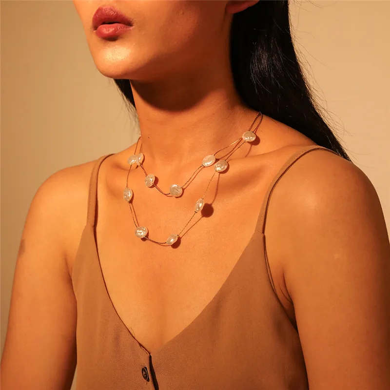Женское Ожерелье-чокер с искусственным жемчугом, новинка, Женские Ювелирные изделия, большой воротник, большое ожерелье