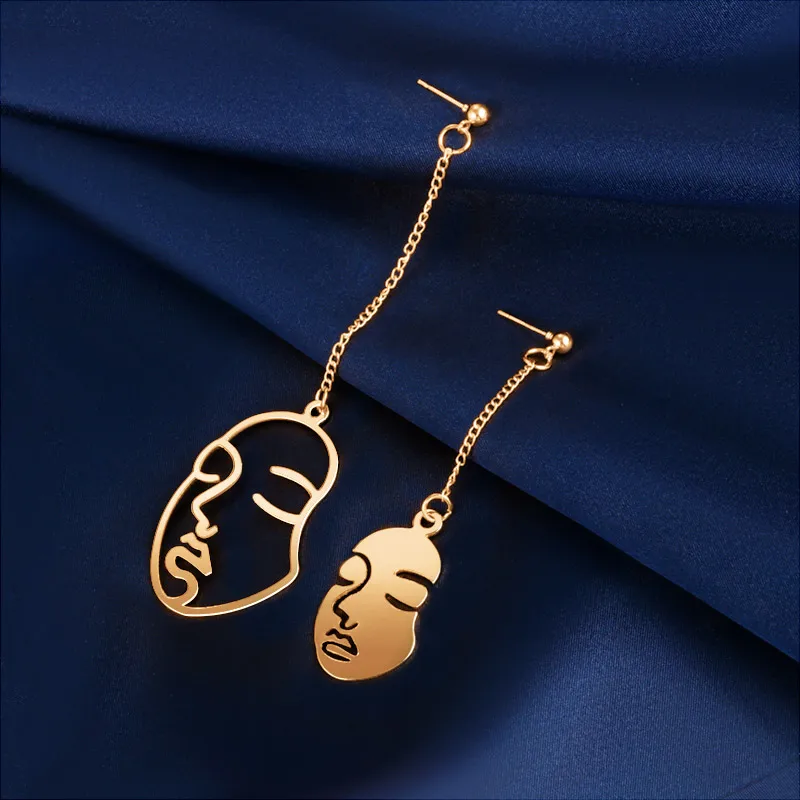 X&P Hot Geometric Earrings Metal Drop Earrings For Women Vintage Statement Gold Big Hanging Dangle Earring Brincos Jewelry - Окраска металла: Gold 9